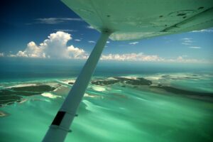 the Florida Keys, aerial view from an airplane