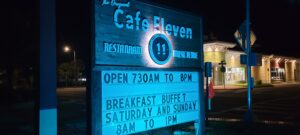 Cafe Eleven Sign St. Augustine