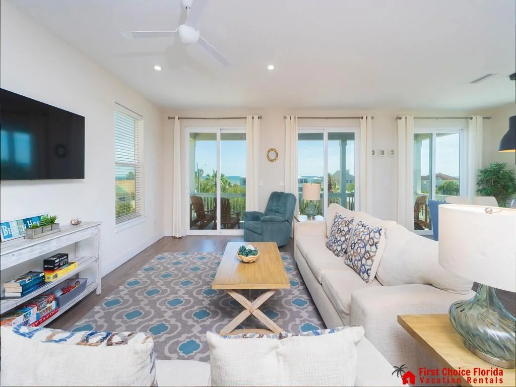 Living Room with Great Ocean Views
