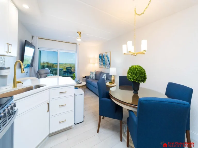 Bright kitchen and dining area with ocean views!