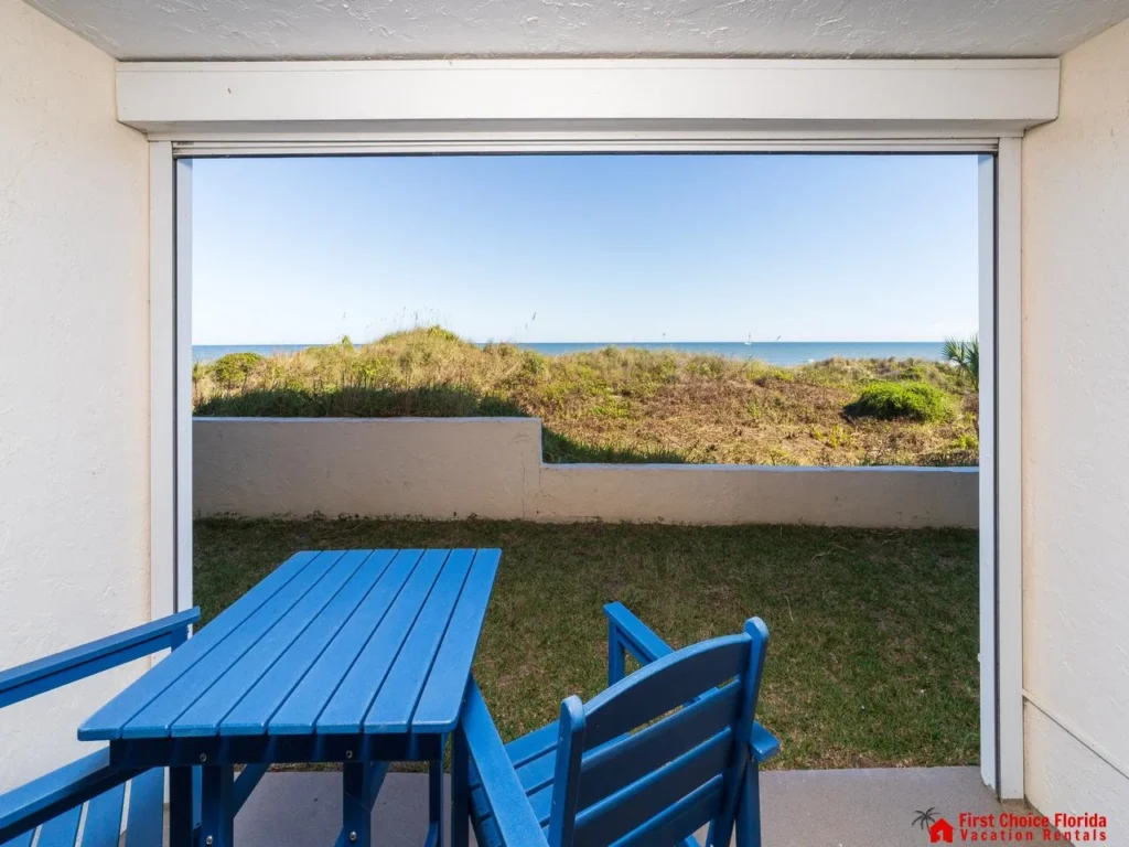 Cozy patio with vibrant seating and serene views!