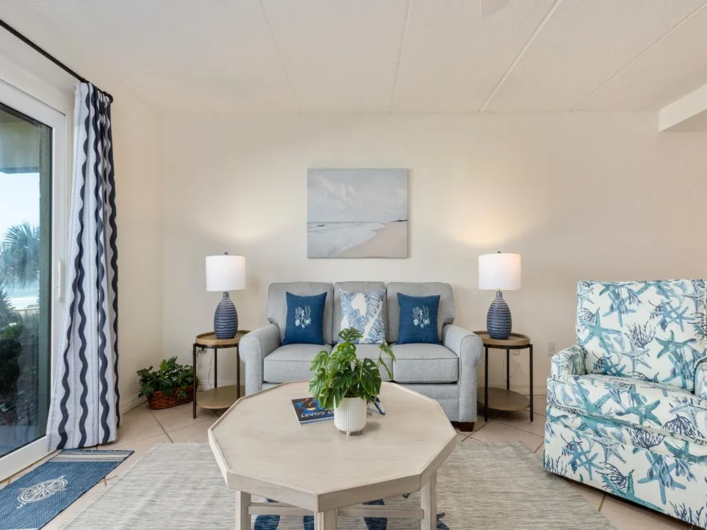 Cozy living room with bright natural light and stylish decor!