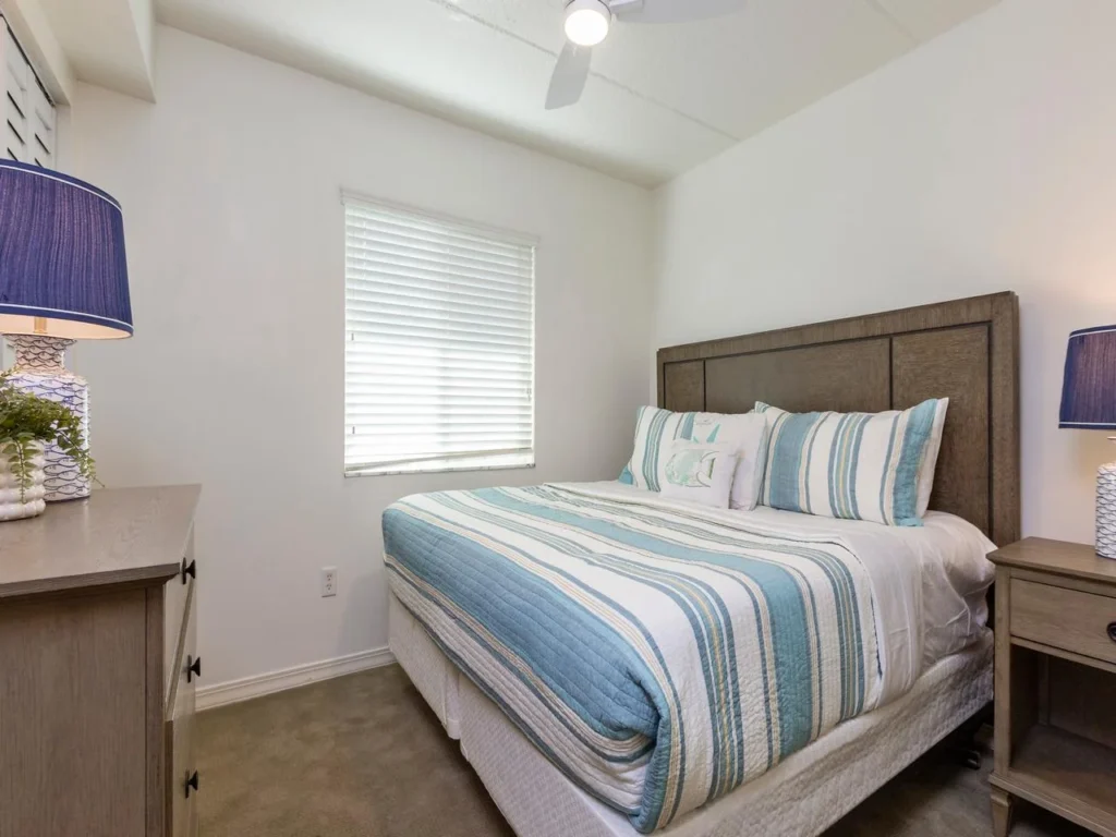Cozy king guest bedroom retreat with calming coastal-inspired decor!