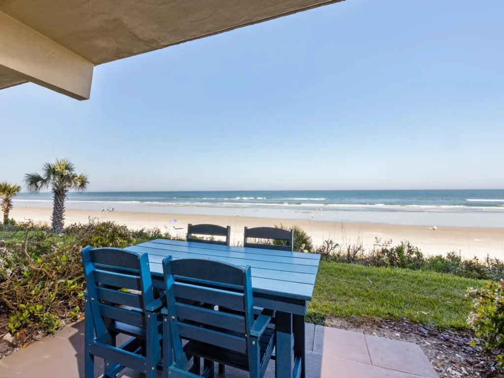 Oceanfront patio with stunning beach and sunset views!