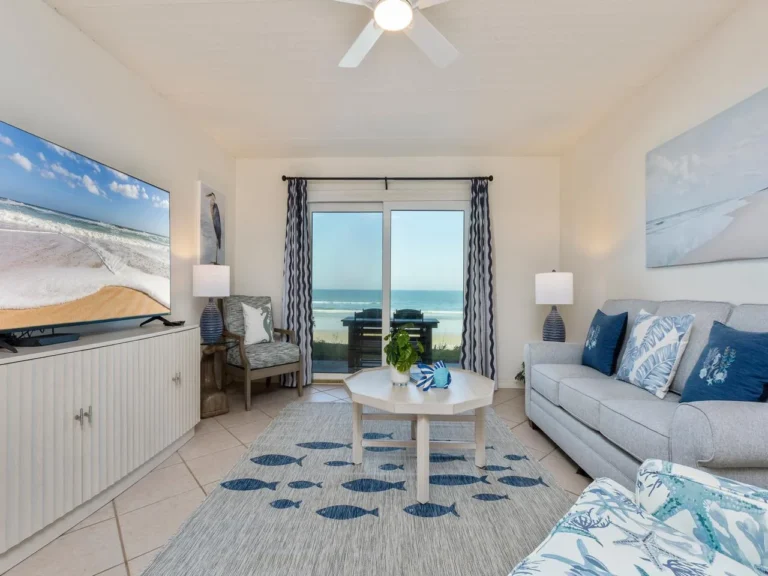 Bright living room with stunning ocean views!