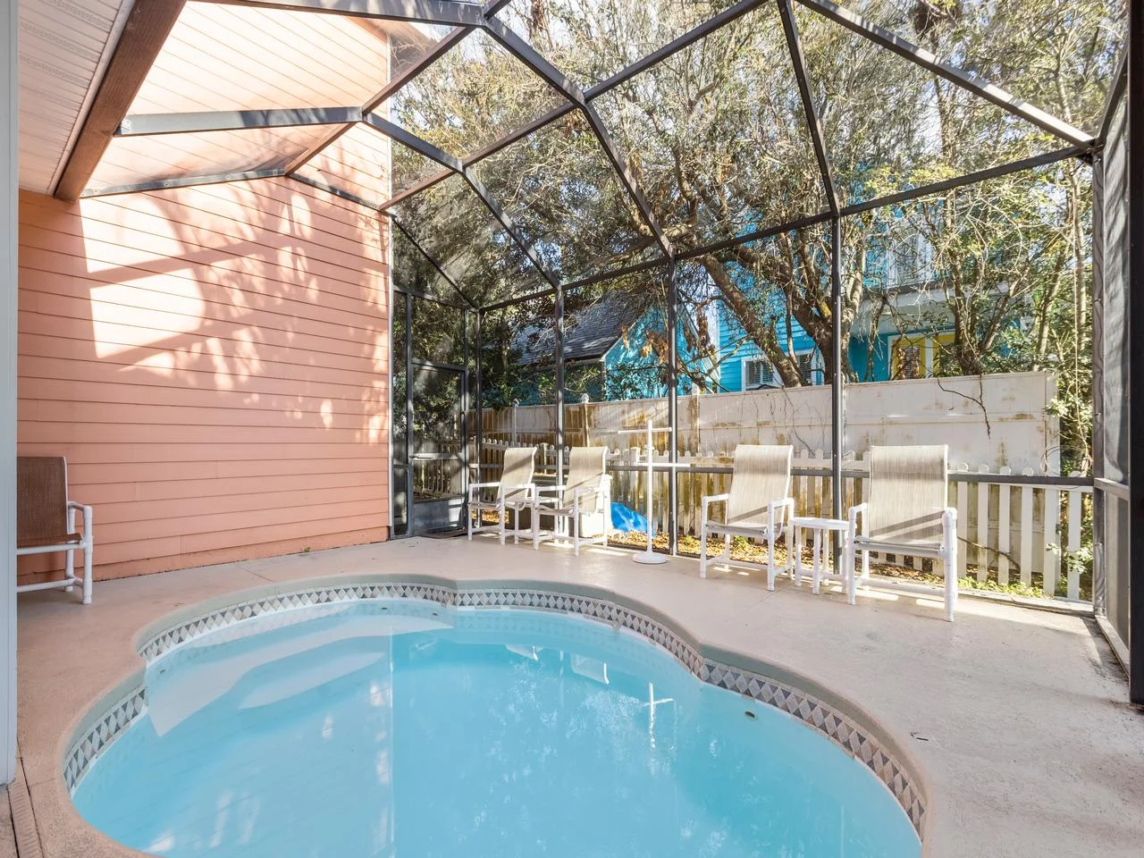 Secluded screened pool area perfect for relaxing and fun!