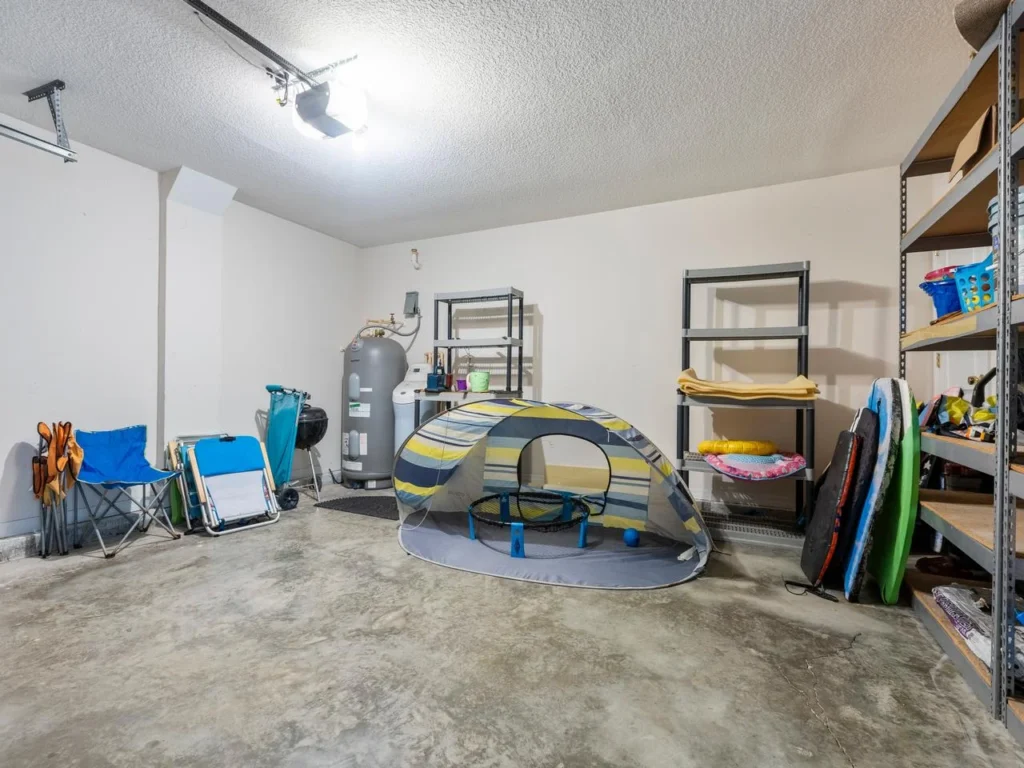 Spacious garage with organized storage and ample room!