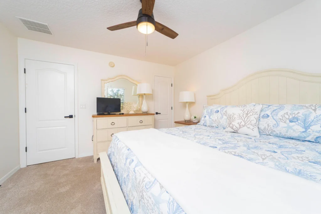 Primary Bedroom with King Bed and TV