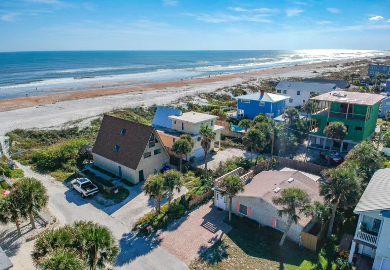 Aerial View of Tiki Hut and the Beach!