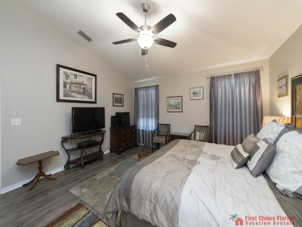 Magnolia Beach House - Master Bedroom with TV