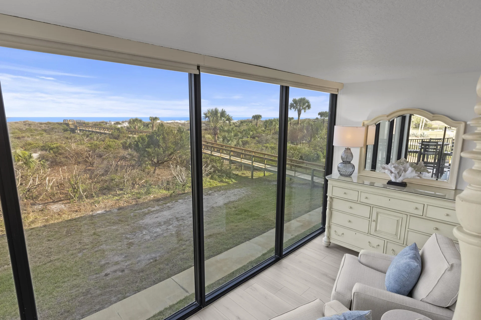 Ocean views and cozy seating