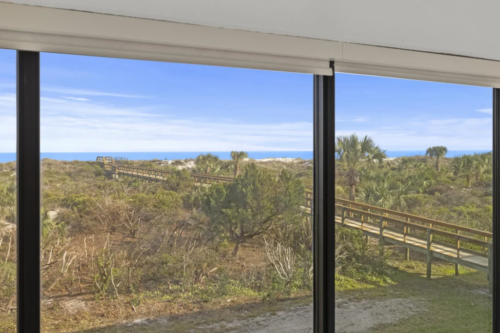 Primary bedroom views with beach walkover