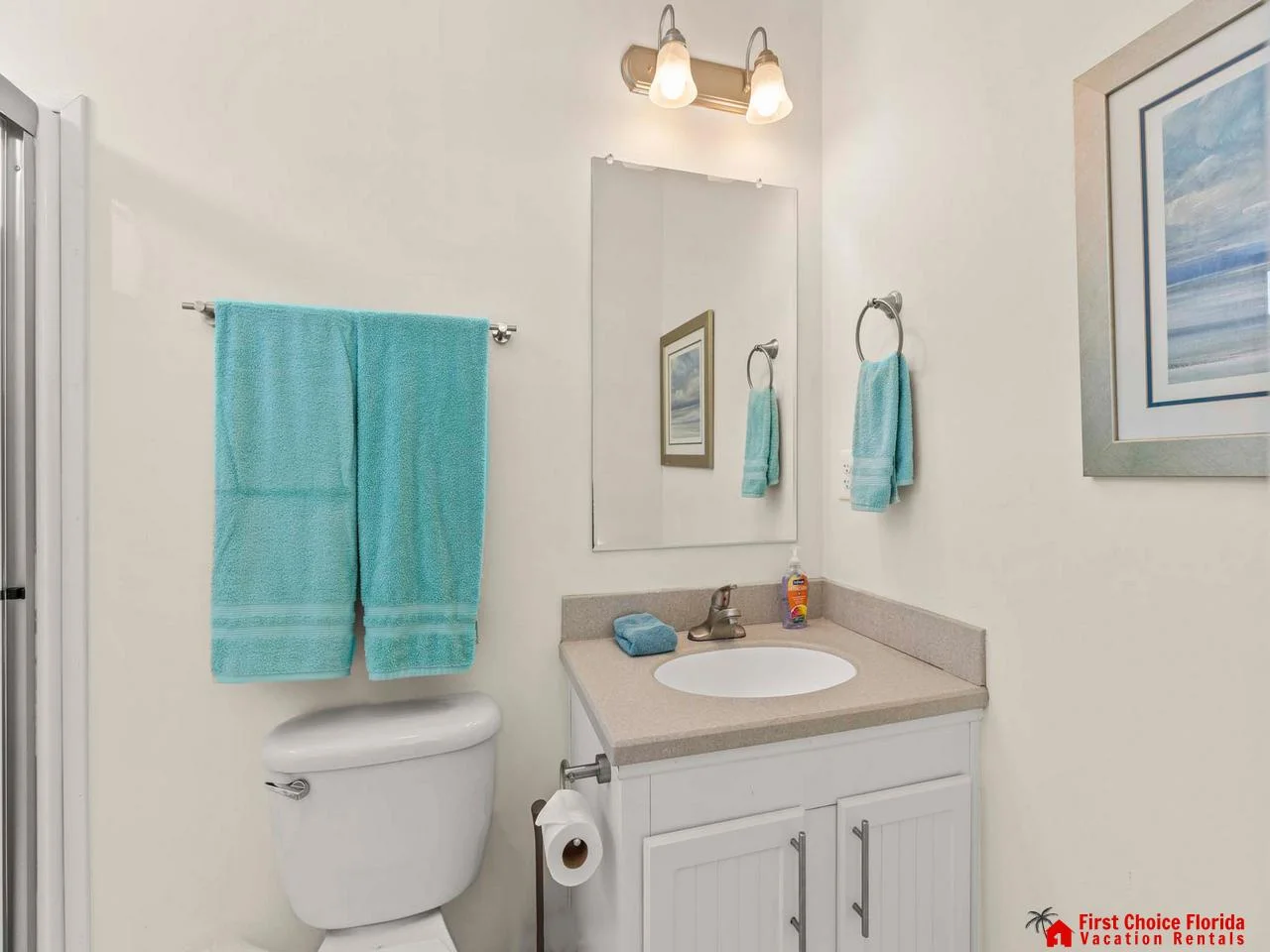 Bright and fresh bathroom with coastal-inspired accents