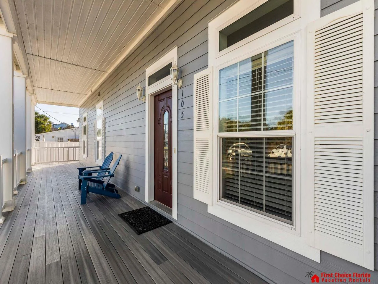 Spacious front porch with cozy seating for relaxing mornings