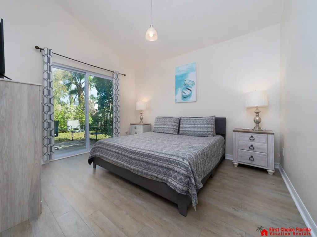 Bright and airy bedroom with garden views and modern comfort
