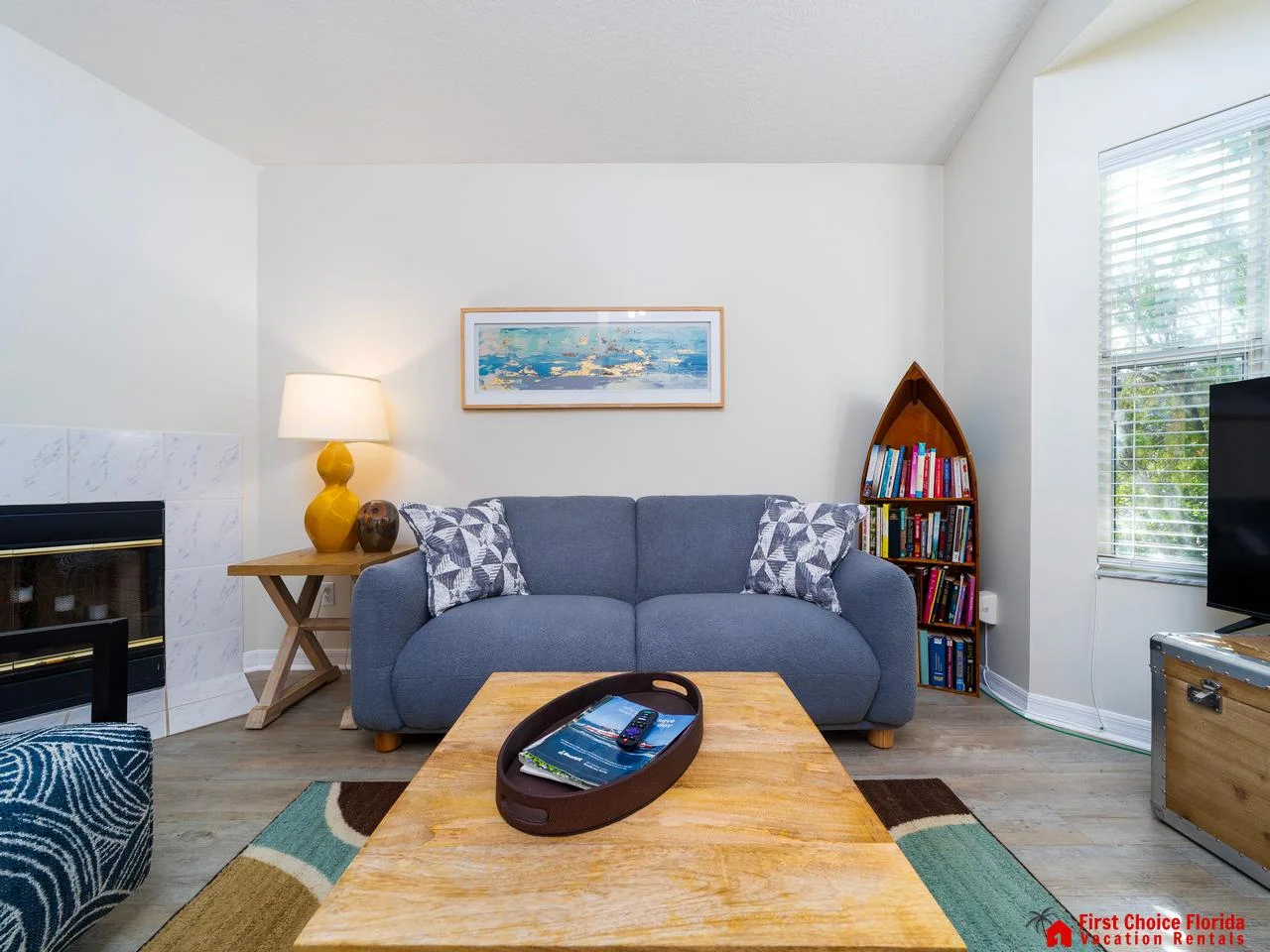 Cozy living room with natural light and charming decor