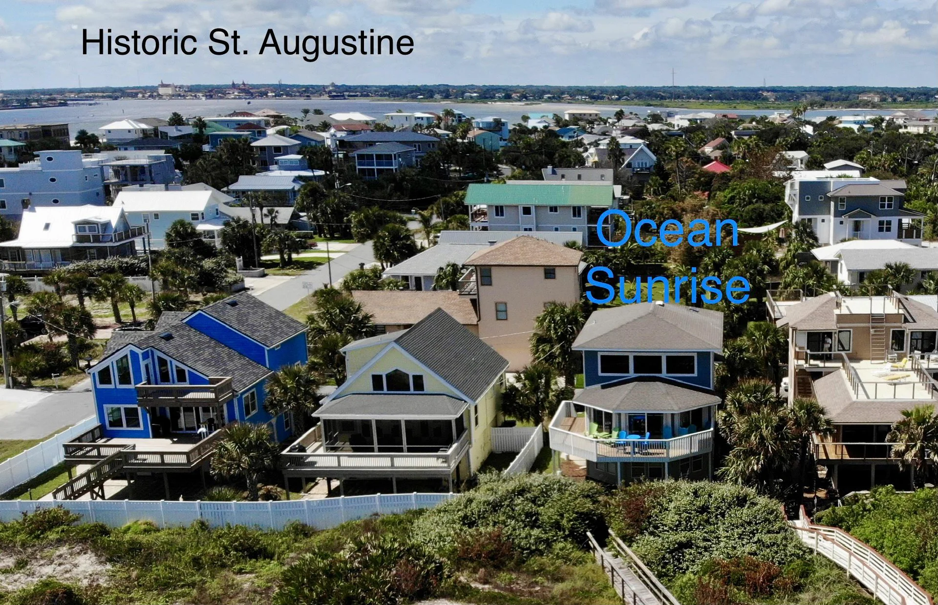 Ocean Sunrise - Aerial Neighborhood
