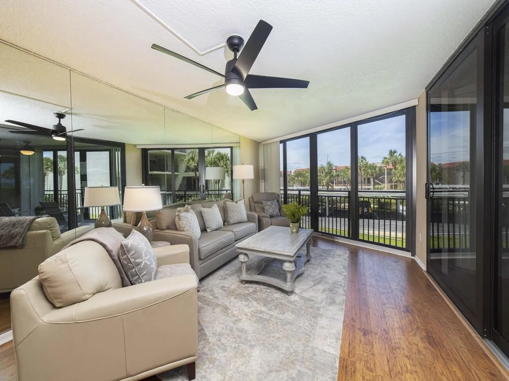 Anastasia Condos - Living Room with Floor to Ceiling Windows