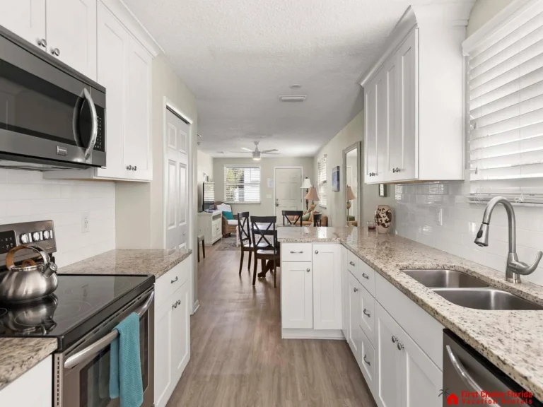Bright, modern kitchen with sleek appliances and ample counter space