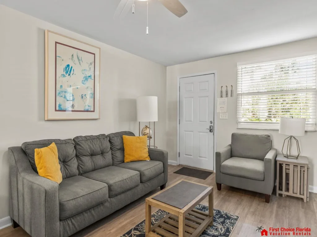 Cozy living room with bright natural light and modern comfort