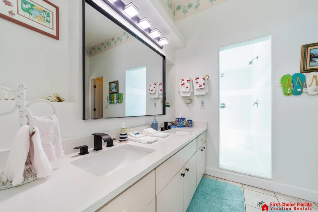 Bright, airy bathroom with modern fixtures and natural light!