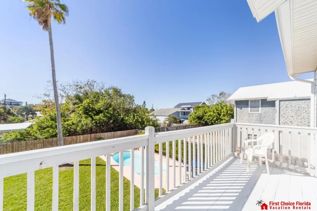 Sunlit balcony with garden views, perfect for morning coffee!