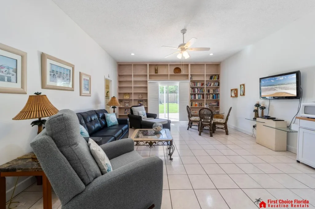 Bright and airy first floor living room with cozy seating and natural light!