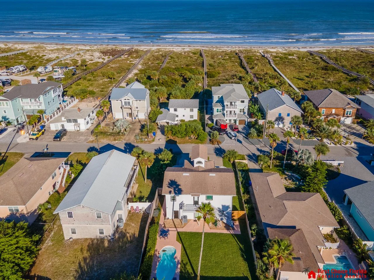 Spacious backyard with pool, steps from the beach!