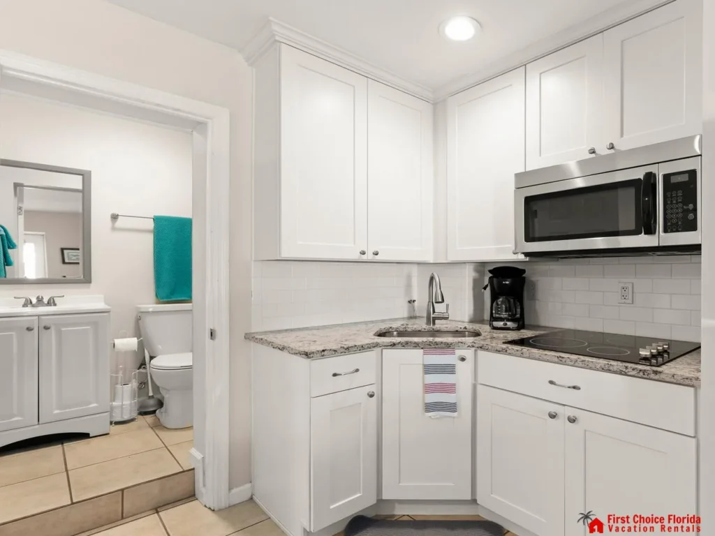Bright, modern kitchen with sleek appliances and ample storage