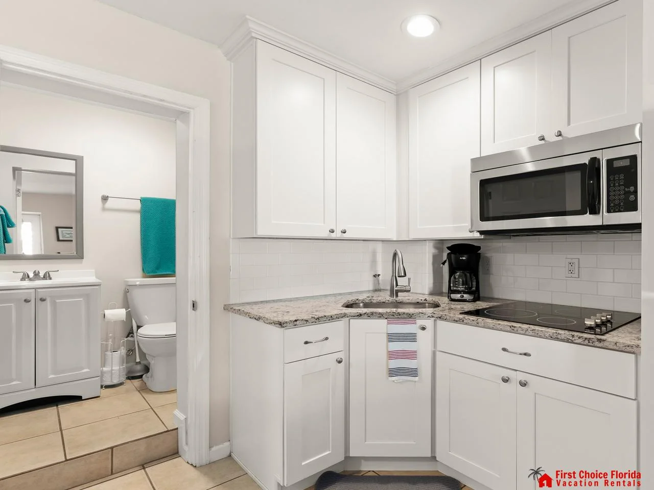 Bright, modern kitchen with sleek appliances and ample storage