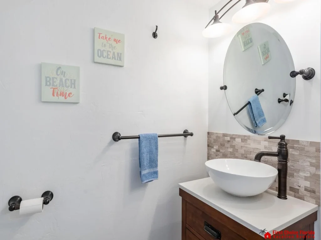 Bright powder room on main level.