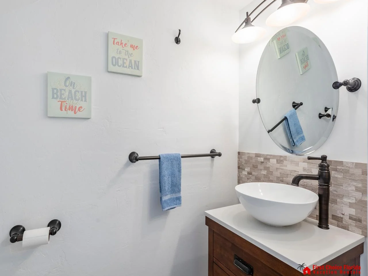Bright powder room on main level.