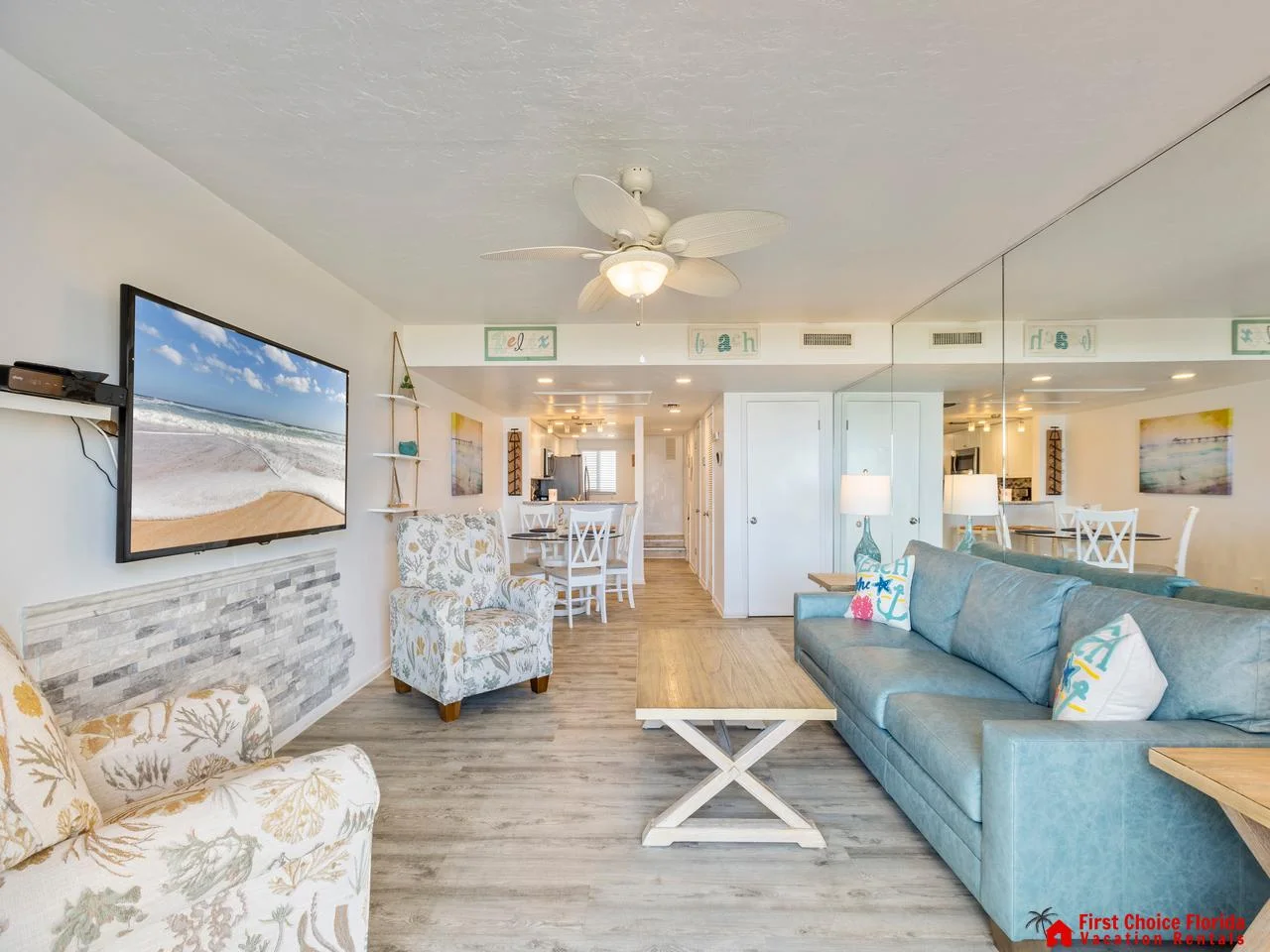 Bright and airy living room with coastal-inspired comfort