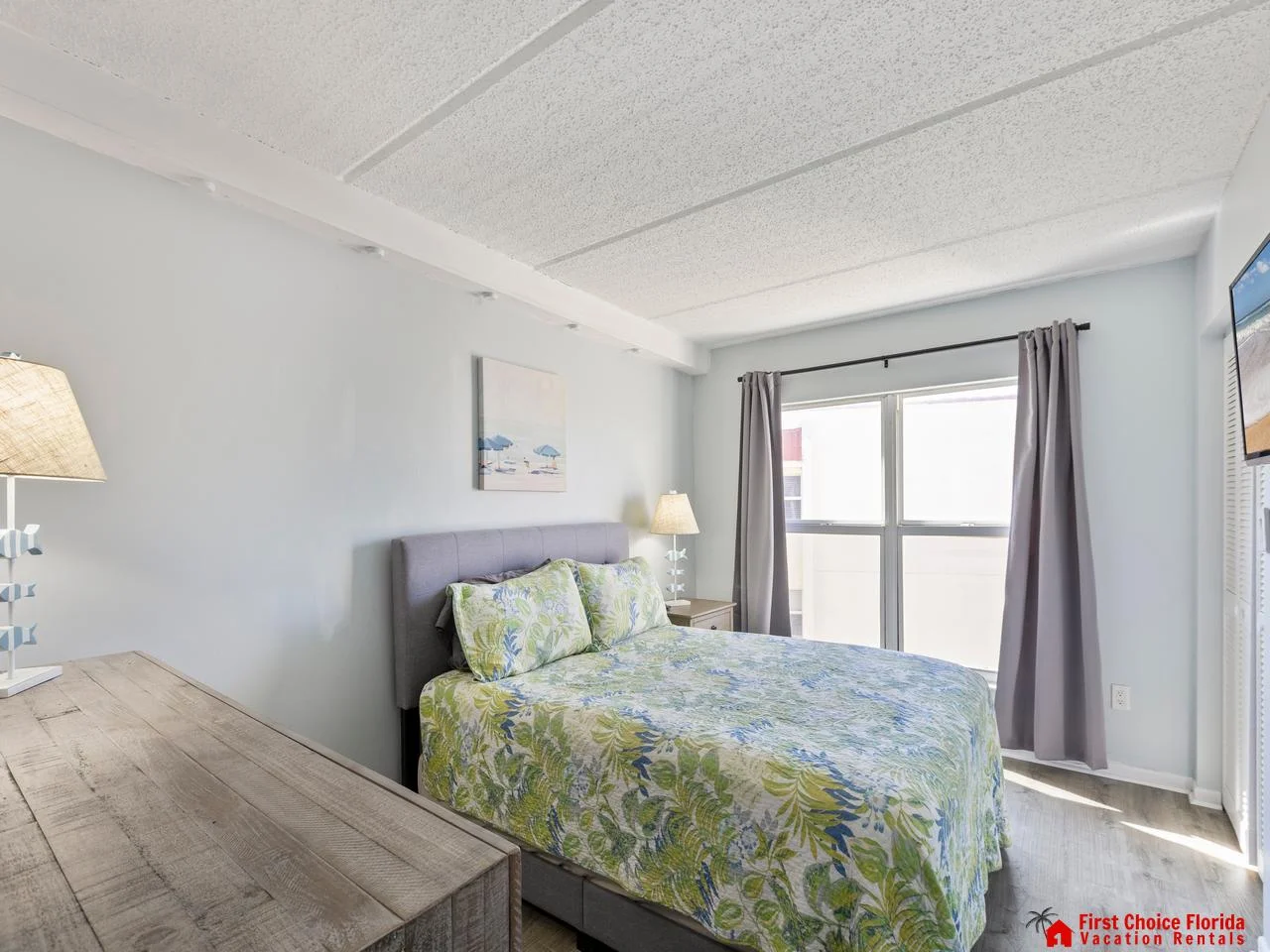 Cozy guest bedroom with natural light and serene decor