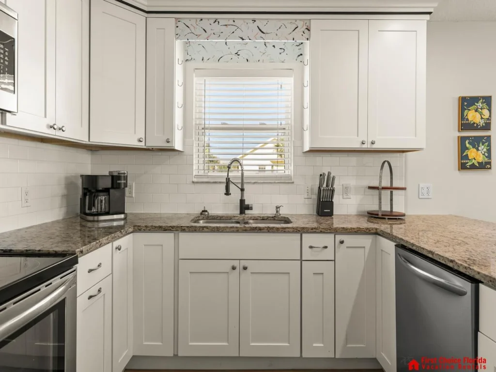 Bright, modern kitchen with ample counter space and natural light