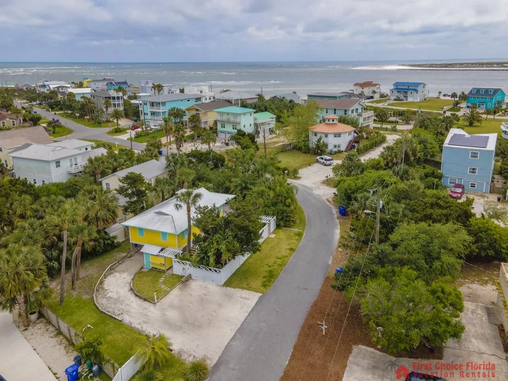 Island Surf Cottage Aerial View